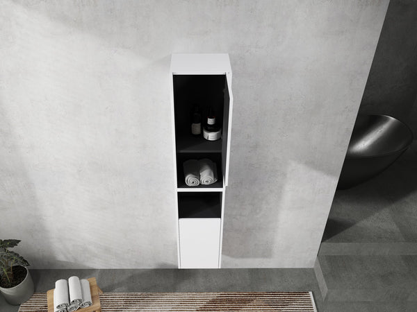 English Elm 12" Bathroom Side Cabinet - Wall-Mounted, Soft-Close Doors, Space-Saving Design For Modern Storage Solutions W999S00280
