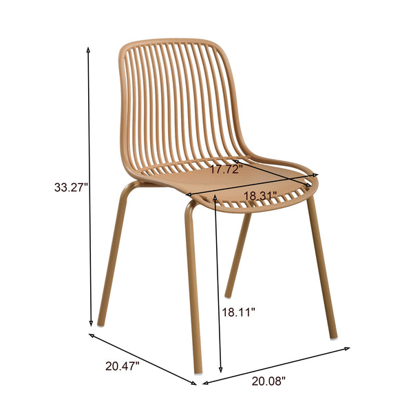 English Elm Eldred Outdoor Stackable Dining Chairs Set of 2 Uv Resistant Patio Seating Brown Yellow N776P390471Y