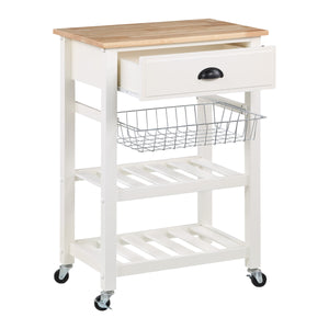 OSP Home Furnishings Hampton Kitchen Cart White White