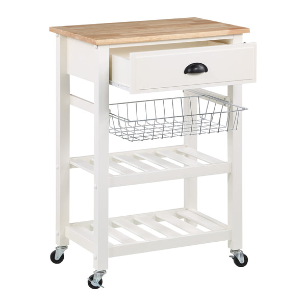 OSP Home Furnishings Hampton Kitchen Cart White White