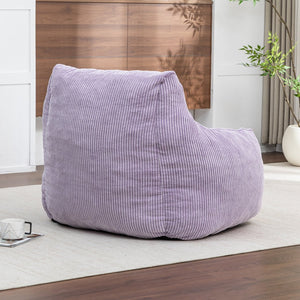 English Elm Giant Corduroy Bean Bag Sofa with Armrests Foam Filled Cozy Adult Lounge Chair Gray,Purple W2200P442803