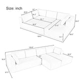 English Elm Modern Large Modular Sectional Sofa For Living Room, Bedroom, Salon, 3 Piece Free Combination