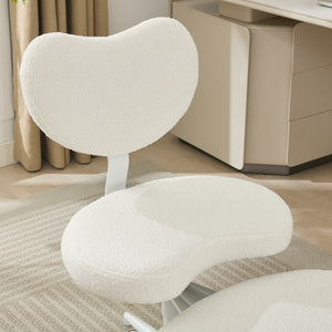 English Elm Meditation Chair Plus with Memory Foam Seat and Lumbar Support, Swivel Footstool for Active Sitting Ivory W1143P314942