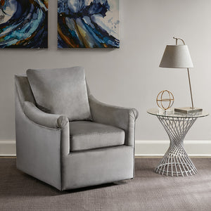 Madison Park Deanna Transitional Upholstered Swivel Accent Chair MP103-0480 Grey