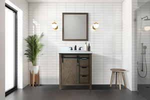 English Elm Rustic Brown Bath Vanity With White Quartz Countertop - Stylish Storage, Easy Install, Durable Design B2731P260012-GIGA