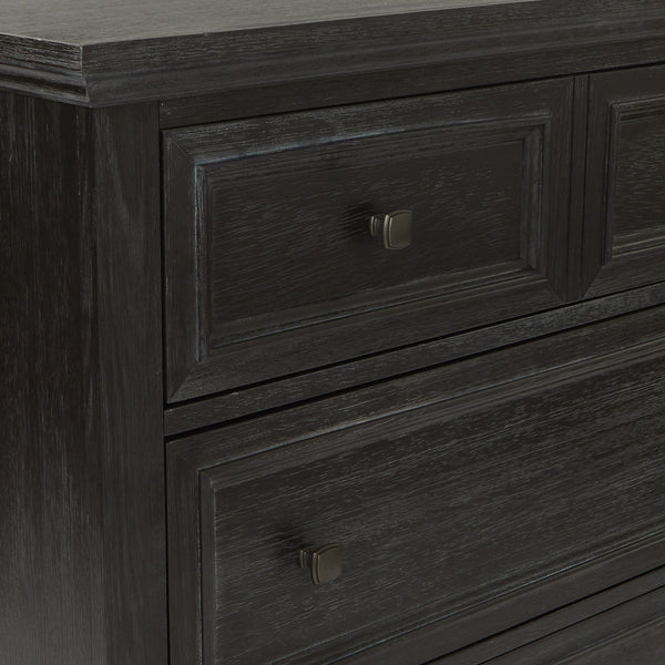 OSP Home Furnishings Farmhouse Basics 3 Drawer Chest Rustic Black