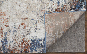 Feizy Rugs Gilmore Collection Abstract Geometric Rug – Vibrant, Machine-made Beauty For Modern Interiors Ivory,Blue,Taupe Polypropylene Gil39mnfivymlth00