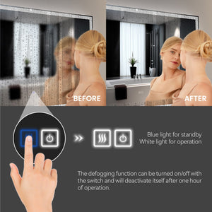 English Elm 60"x48" Modern LED Smart Mirror — Front & Back Lit Bathroom Mirror, Touch Anti-Fog, 3-Color Memory Mode T3177P284028
