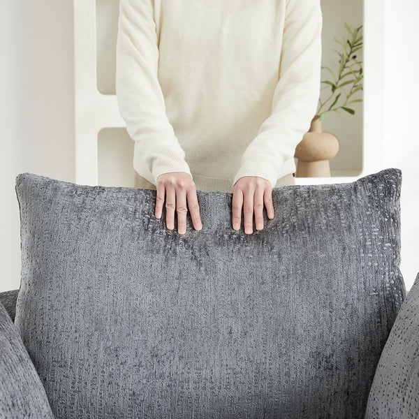 English Elm 55''l 55'l Chenille Swivel Lounge Chair Plush Foam Fill 360 Rotation Modern Living Room Grey W834S00641