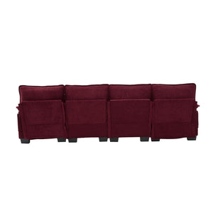 English Elm United We Win U Shaped Cloud Couch - Luxurious Chenille 4-Seat Sectional With Memory Foam & Storage W1568S00214-GIGA