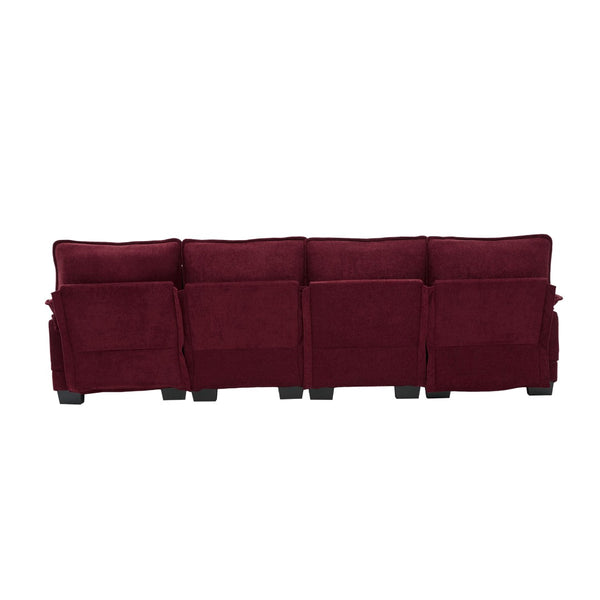 English Elm United We Win U Shaped Cloud Couch - Luxurious Chenille 4-Seat Sectional With Memory Foam & Storage W1568S00214-GIGA