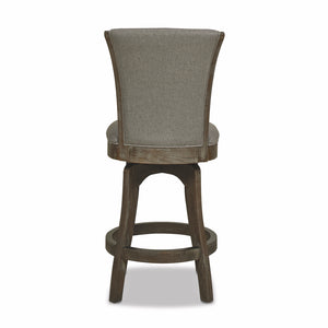 English Elm Jennifer Taylor Home - Henry 27" Armless Swivel Counter Height Bar Stool Heathered Linen Upholstered High Back Support Gray B2719P238374