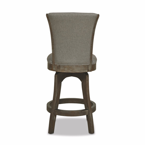English Elm Jennifer Taylor Home - Henry 27" Armless Swivel Counter Height Bar Stool Heathered Linen Upholstered High Back Support Gray B2719P238374