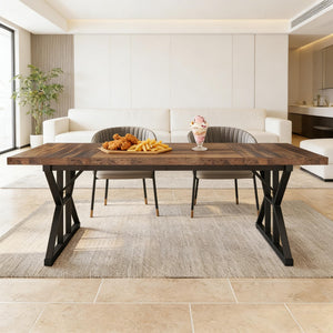 English Elm Woodgrain Walnut Look Bar Height Table with Hexagonal Base for Home Loft Dining T3971P450732