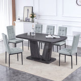 Modern 7-Piece Dining Table Set for 6 with 63