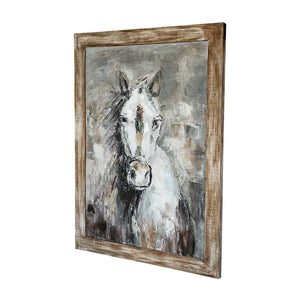 English Elm 35.4x47.2x1.2" Hand-painted Floral Canvas with Rustic Fir Frame for Farmhouse Walls W2078P481784