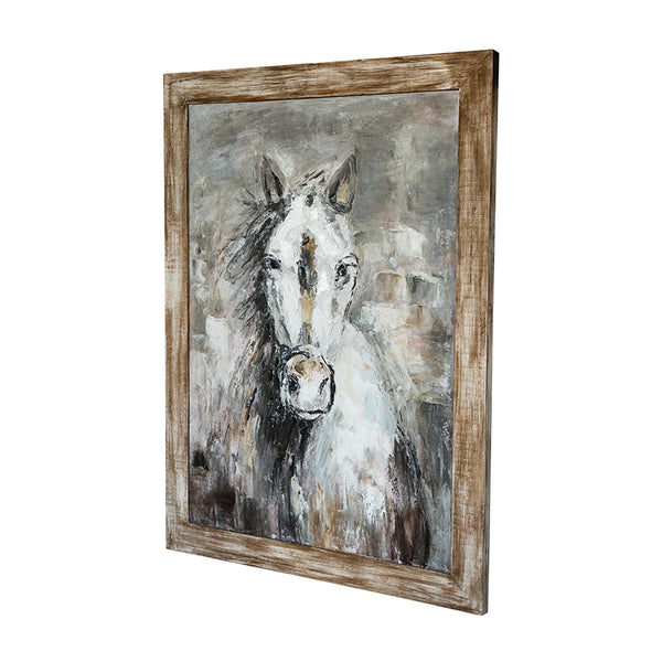 English Elm 35.4x47.2x1.2" Hand-painted Floral Canvas with Rustic Fir Frame for Farmhouse Walls W2078P481784