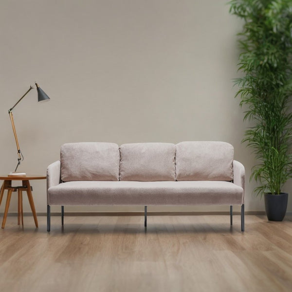 English Elm 3 Seater Polyester Upholstered Sofa Compact Modern Couch for Apartment Living W1164P239083