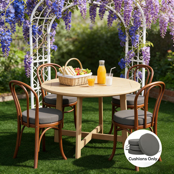 English Elm Soft Round Dining Chair Cushions Set of 4 with Washable Covers and Foam Padding T3971P443095