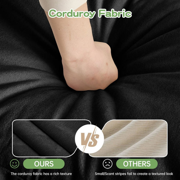 English Elm Upholstered Slipcovered Armchair Set With Ottoman & Soft Pillows - Cozy Chenille For Living Rooms W3041S00107-GIGA