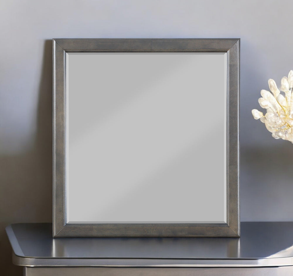 English Elm Louis Philippe Dark Gray Square Mirror - Elegant Modern Design For Any Room, Easy Installation & Durable! B2726P252747