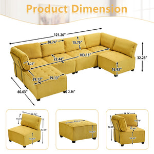 English Elm United We Win U-Shaped Modular Sectional Sofa With Reversible Chaise - Plush Comfort & Style! W1568S00153-GIGA