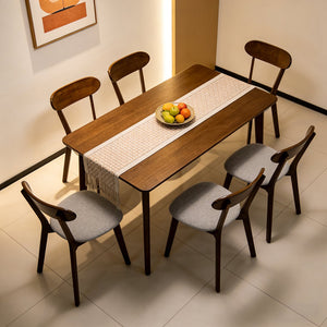 English Elm Solid Natural Wood Mid-century Dining Chairs Curved Back Upholstered Seat Set of 2 W3204P429363