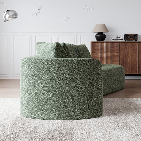 English Elm Modern Oversized Sectional Sofa - 112-Inch Chenille Cloud Couch With Deep Seats & 4 Pillows, No Assembly W834P323322