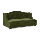 English Elm Robin 35" Tufted Wingback Pet Sofa Bed, Medium, Olive Green Performance Velvet