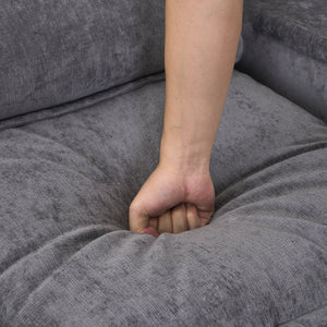 English Elm 123*55" Modern U-Shaped Sleeper Sofa with Double Chaise, Console, Cupholders & USB Ports, Grey W3401S00002