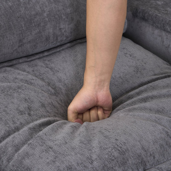 English Elm 123*55" Modern U-Shaped Sleeper Sofa with Double Chaise, Console, Cupholders & USB Ports, Grey W3401S00002