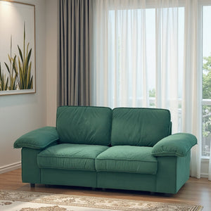English Elm Fx-P20M-2S-Gr Green Velvet 2-Seater Loveseat With Hidden Storage - Stylish Sofa For Small Spaces W576S00230