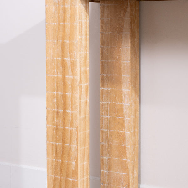 English Elm Rustic Light Wood Narrow Console Table for Entryway Hallway or Behind Sofa W2729P270740