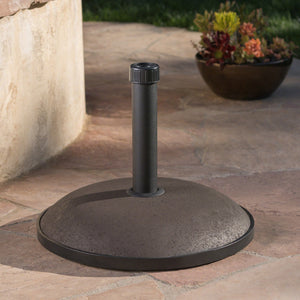 English Elm Christopher Knight Home® - UM-HOLDER Concrete 66 lb Umbrella Base Brown with Iron Support Pole, Fits Up to 10ft Umbrellas, Durable 54793.00BRN