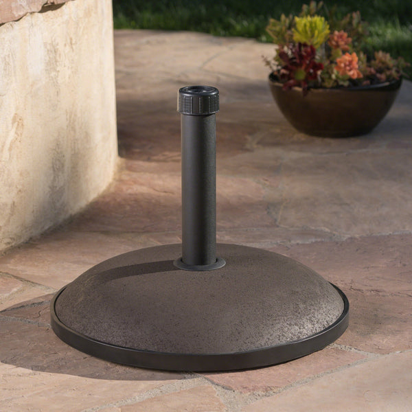 English Elm Christopher Knight Home® - UM-HOLDER Concrete 66 lb Umbrella Base Brown with Iron Support Pole, Fits Up to 10ft Umbrellas, Durable 54793.00BRN