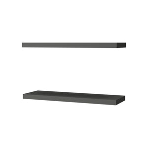 English Elm Iva recessed floating shelf set of 2 in matt grey melamine — 31.5" wide, sleek space-saving display solution Matte Gray 31.89 L x 10.63 W x 3.54 H B128P237183