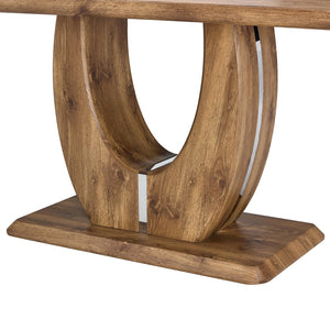 English Elm Modern Wood Grain Mdf Dining Table with Steel Accent Legs for Kitchen or Office W1512S00193
