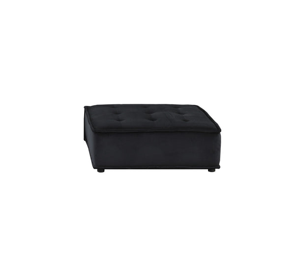 English Elm Aveline Velvet Tufted U-shape Modular Sectional Sofa for Spacious Living Rooms Black B2749S00027