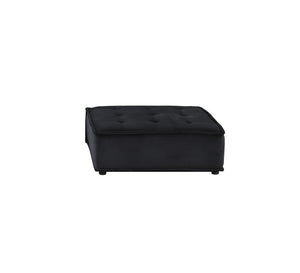 English Elm Aveline Tufted Velvet Modular Sectional with Ottoman Five Piece Living Room Sofa Set Black B2749S00026