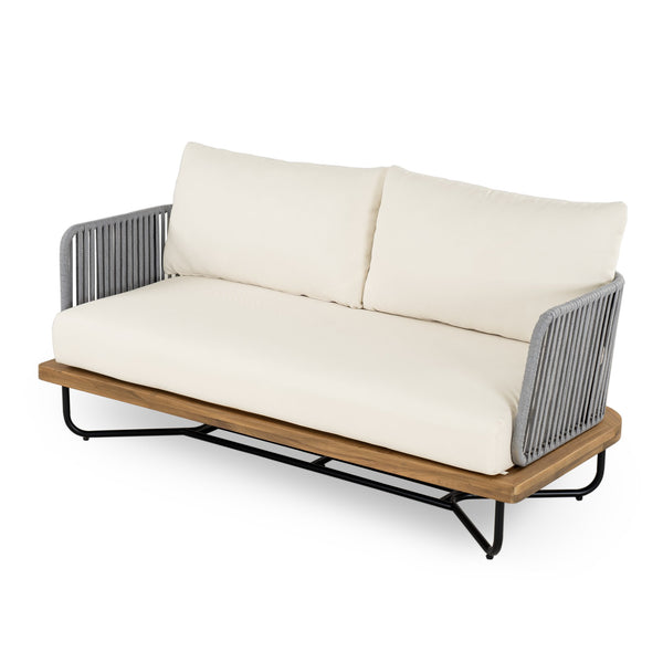 English Elm Christopher Knight Home® - Lucca Outdoor 6-Piece Acacia Wood Conversation Set With Water-Repellent Cushions For Patios N773OC00018B