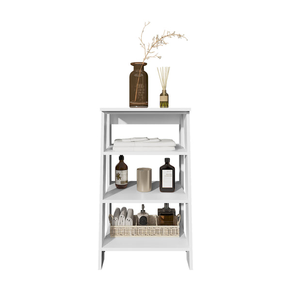 English Elm BATHBI 30" Ladder Shelf Organizer for Bathroom and Living Room – 4-Tier Space-Saving Modern Storage Rack White 34.7 L x 18.6 W x 3.2 H B070P242491