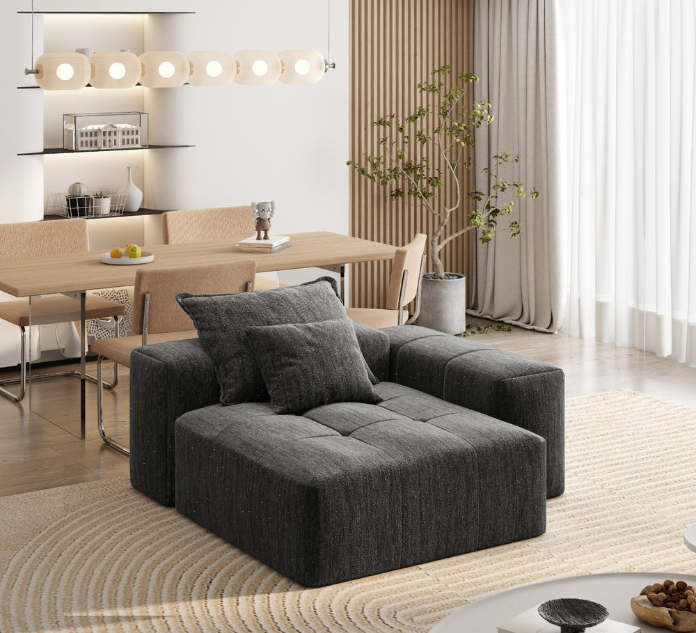 English Elm Modern Oversized Modular Sectional Sofa - Luxurious Chenille, No Assembly, 2 Cozy Pillows Included! W1885P298464