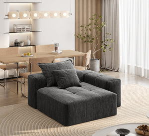 English Elm Modern Oversized Modular Sectional Sofa - Luxurious Chenille, No Assembly, 2 Cozy Pillows Included! W1885P298464