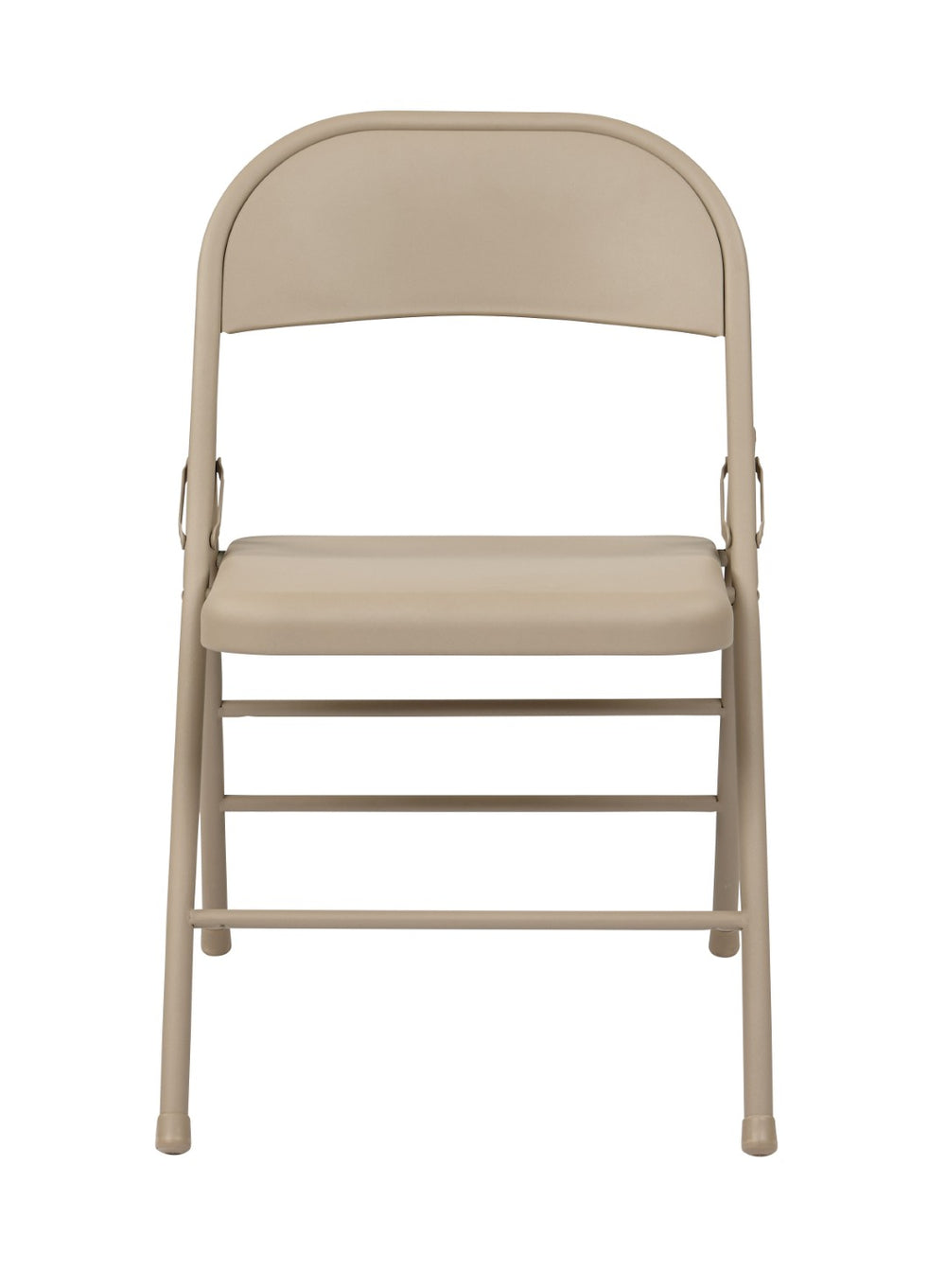 OSP Home Furnishings Folding Metal Chair Set of Four for Banquets Events and Everyday Extra Seating Tan FF-22124M
