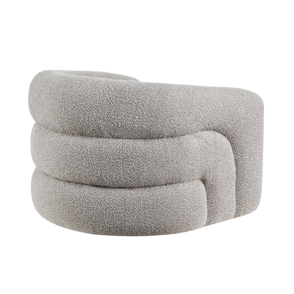 English Elm 1pc Swivel Accent Chair Boucle Upholstered Pocket Coil Seat Modern Living Room B011P329256