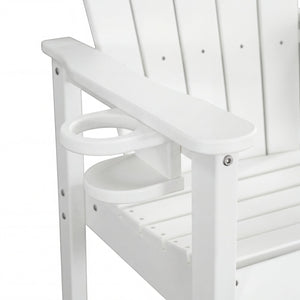 English Elm All-weather Hdpe Outdoor Bar Height Adirondack Chair with Armrests and Cup Holder White W3566P456544