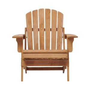 English Elm Oversize Hemlock Wood Folding Adirondack Chair for Porch Poolside Patio Backyard W2640P307500