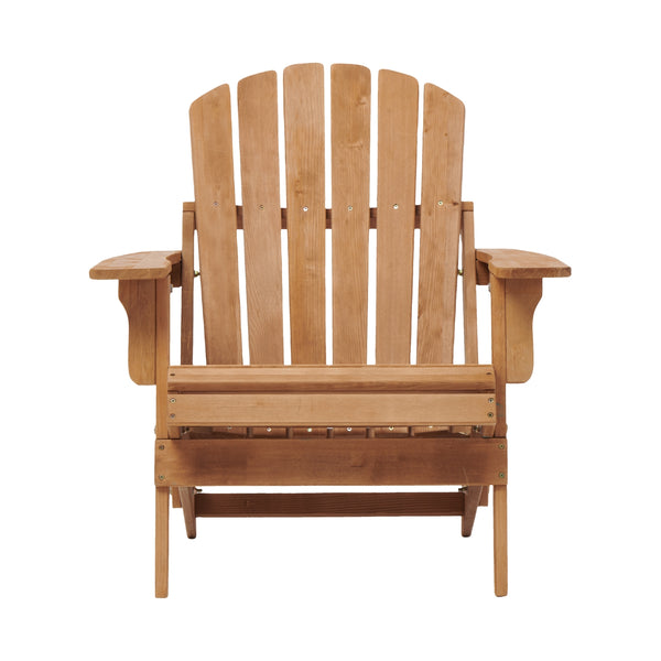English Elm Oversize Hemlock Wood Folding Adirondack Chair for Porch Poolside Patio Backyard W2640P307500