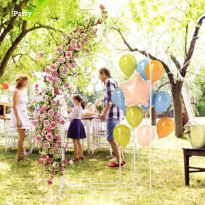 English Elm Balloon Arch Backdrop Stand Set of 3 Graduated Metal Frames for Wedding Decor White T3971P423794