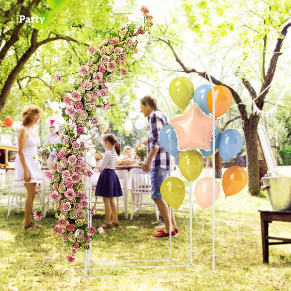English Elm Balloon Arch Backdrop Stand Set of 3 Graduated Metal Frames for Wedding Decor White T3971P423794